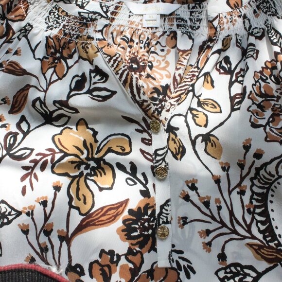 New Lilly Pulitzer Elsa Silk Top $188, Coconut Take Meowt - Picture 6 of 9